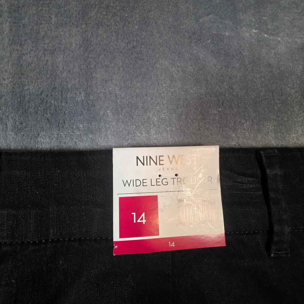 Nine West Jeans Womens Wide Leg Trouser Black Pants SDNWB3327 Size 14 - Picture 11 of 11